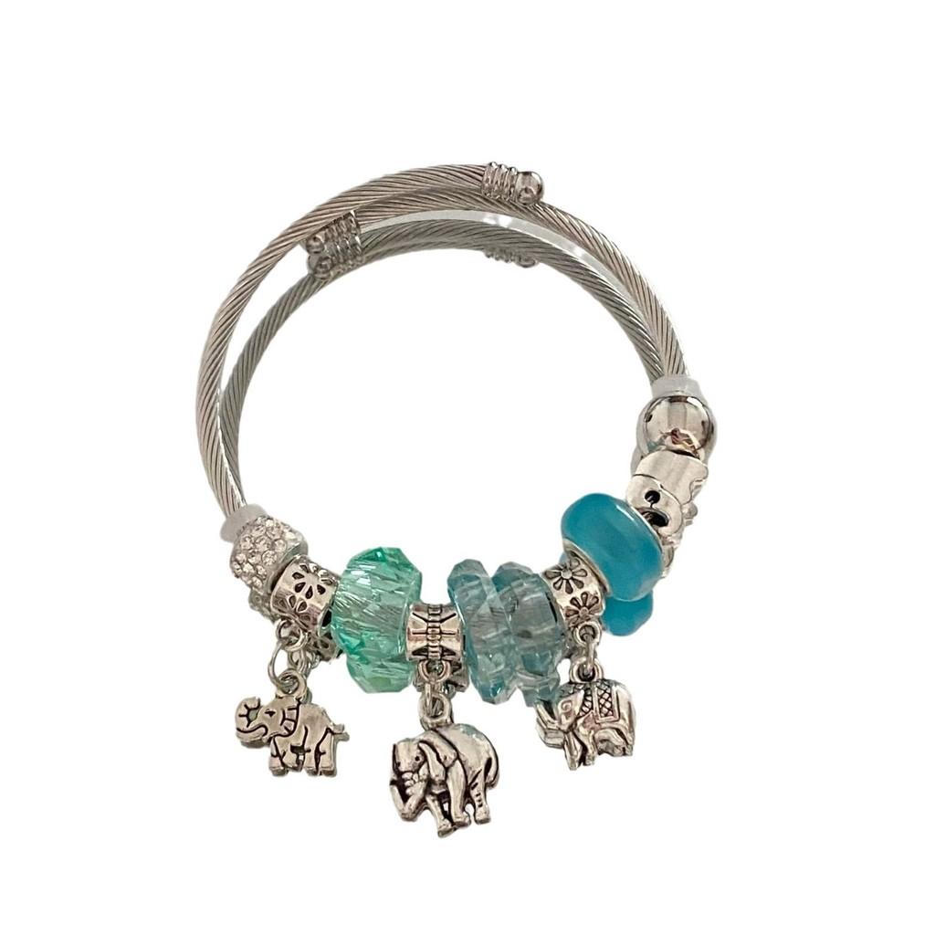 Modern Elephant Bead Bracelet With Stainless Steel Material For Fashion Casual Wear