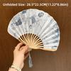 Woman Men Silk Flower Folding Fan Portable Retro Shell Fan Hand Fold Fan  Living Room Cabinet Decor