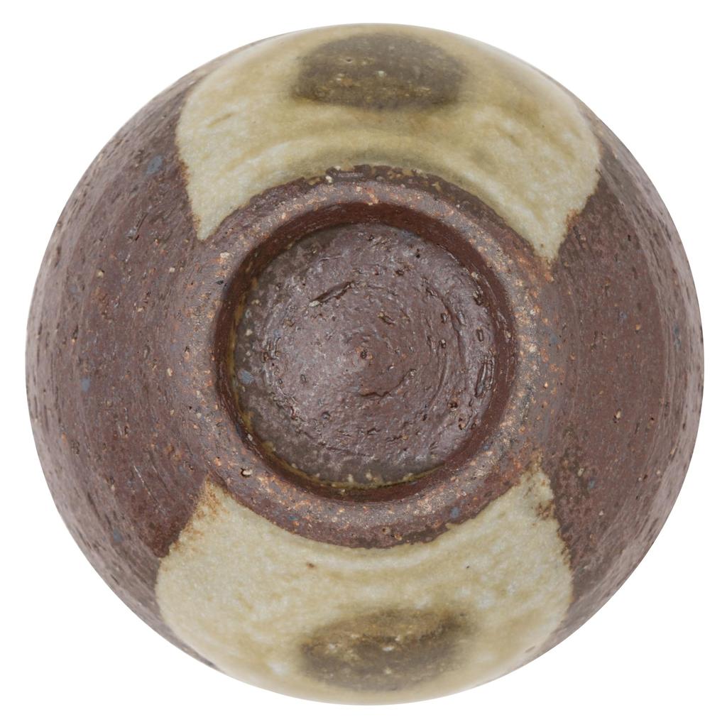 Marui Seito Shigaraki Ware Hechimon Sake Cup, Approximately 6cm Diameter, Gray Circle Pattern, Brown, MR-3-4301