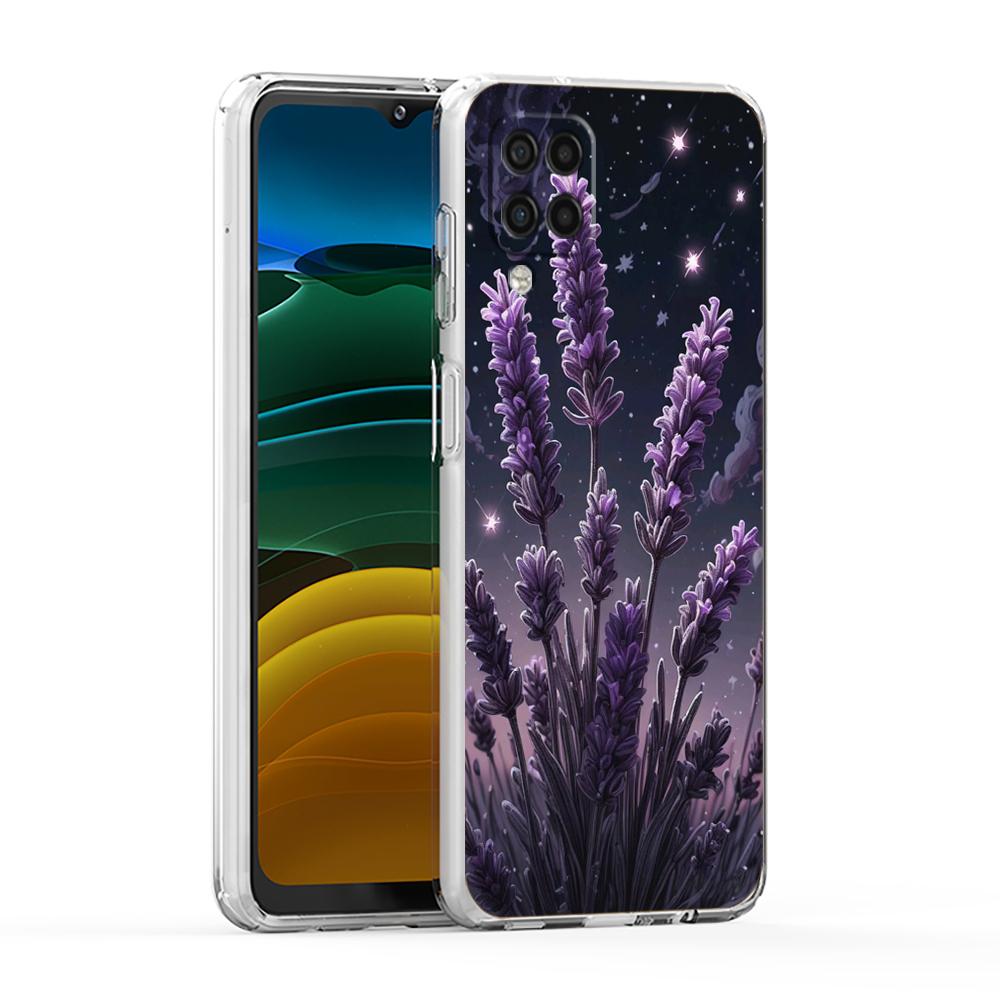 Soft TPU for Samsung Galaxy A13,A15,A22,A23,A25,A31,A32,A33,A35,A52,A53,A05,5G Transparent Phone Case Autumn flower Lavender Bag