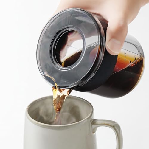 &NE Tritan Dripper & Server, Nikii Cafe, Black, 430ml Capacity, 1-2 Cups, Made in Japan, Coffee Set with Spoon, Portable, Compact, Shatter-Resistant,