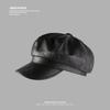New Octagonal Hat for Women British Retro PU Leather Beret Showing Face Small Autumn and Winter Painter Hat Versatile Newsboy Hat