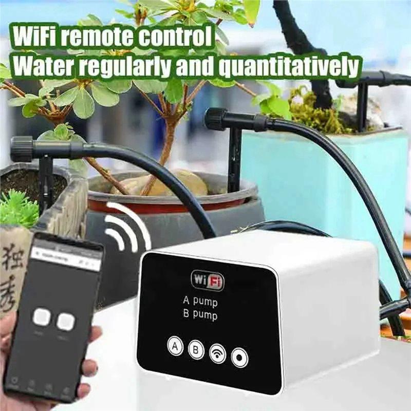 Smart WIFI Watering Device Automatic Adjustable Drip Irrigation Timer System Controller Double Pump Timed For Garden
