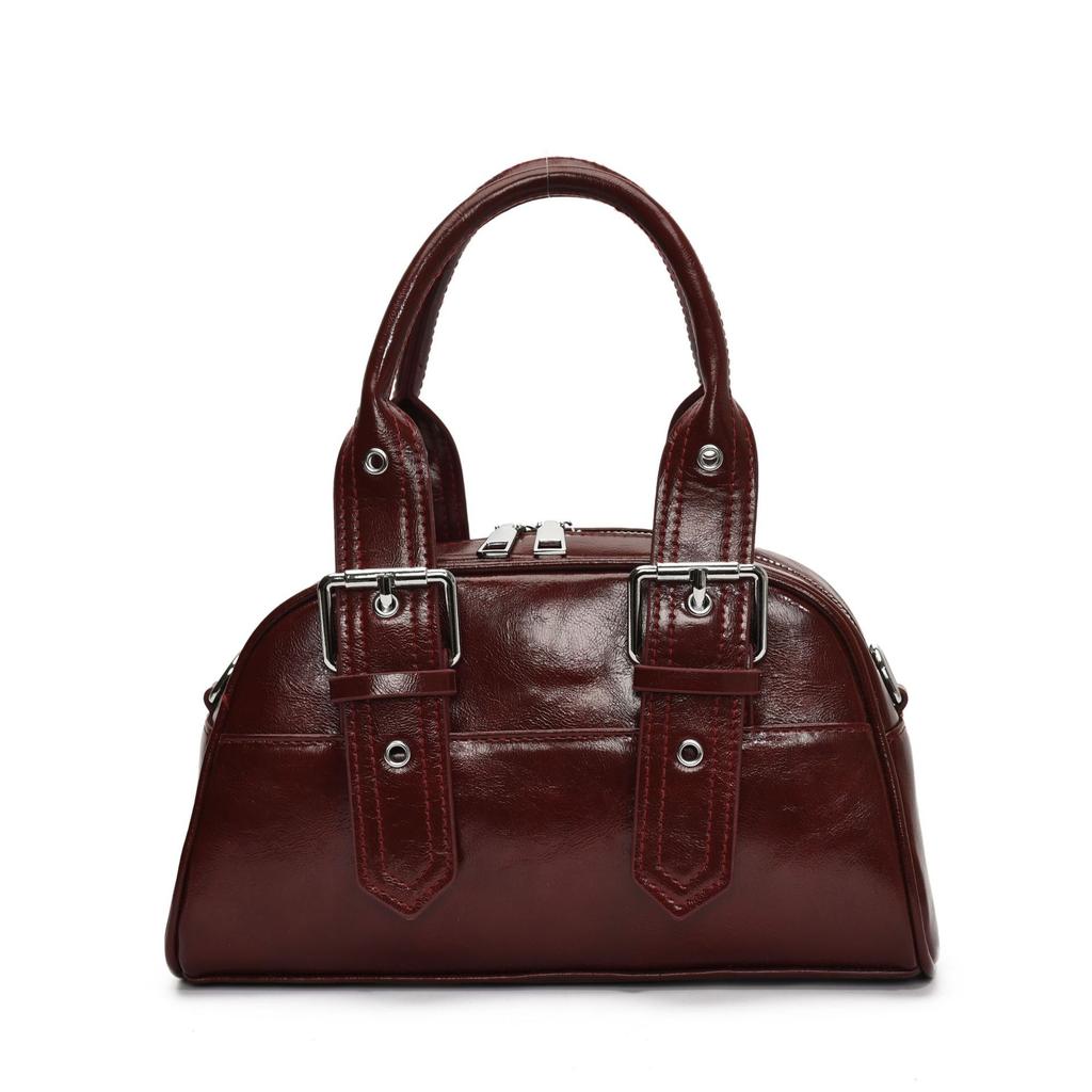 New Product Hot Sale Fashion Locomotive Style Simple Portable Boston Bag Personality Versatile Niche Design Messenger Bag Women