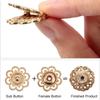 10 Sets Vielseitige Blume Druckknöpfe 21mm Schwarz/Gold/Silber DIY Bastelknöpfe Vintage Metall Druckknöpfe
