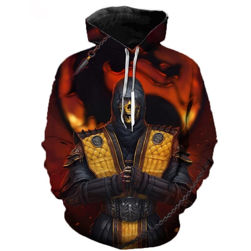 Autumn/Winter 3D-printed Hooded Sweatshirt—a Unisex, Street-style Piece Featuring A Loose, Fleece-lined, and Thickened Pullover Design; Menswear.