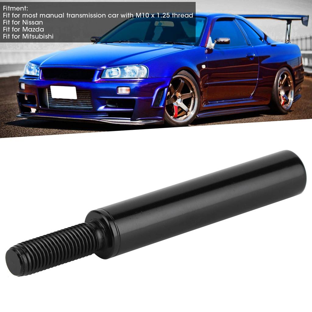 Elerose Car Gear Shift Extension, 3" Shift Knob Extender Manual Shifter Gear Lever Extension Fits M10 x1.25 Mitsubishi