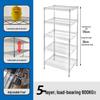 Stainless Steel Multi-Tier Storage Rack for Kitchen, Warehouse, or Balcony.