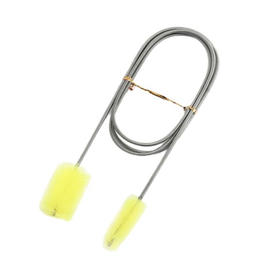 

U-образная щетка с двойной головкой, скруббер для очистки водопроводных труб, инструмент для аквариумов жёлтый