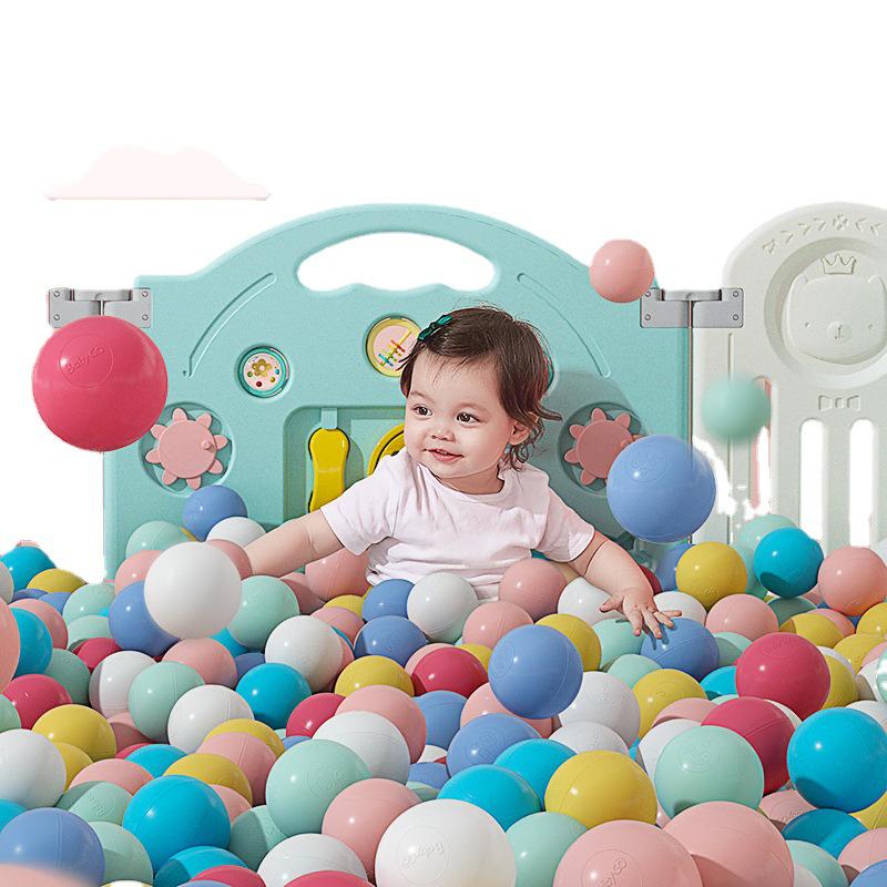 Babygo Odorless Indoor Ball Pit with Elastic Fence and Ocean Colored Balls for Infants and Children