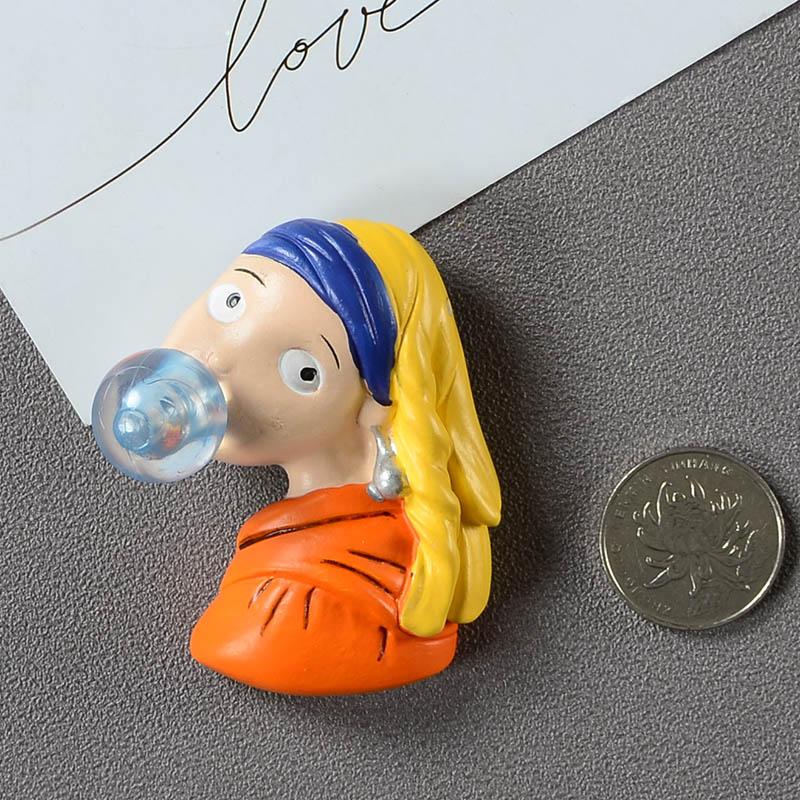 Cartoon European Jesus Van Gogh Mona Lisa Yoga Charming Legs 3D Resin Magnet Fridge Magnets Room Decoration Refrigerator Sticker