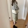 Korean Fashion Striped Knitted Pullover Sweater Women Autumn and Winter New Casual Simple Retro Loose Outside Wearing Long Sleeve Loose Crew Neck Tops