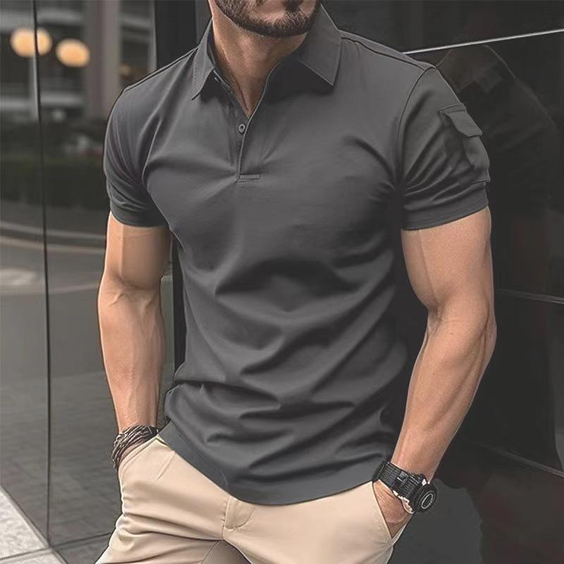 Summer Men's POLO Shirt with Lapel Buttons