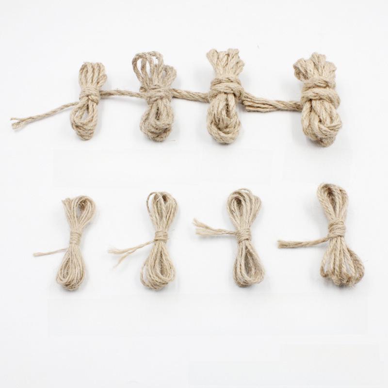 Natural Decorative Jute Rope, Round Three-Strand Twisted, Binding Rope 1mm-10mm, Various Specifications Available
