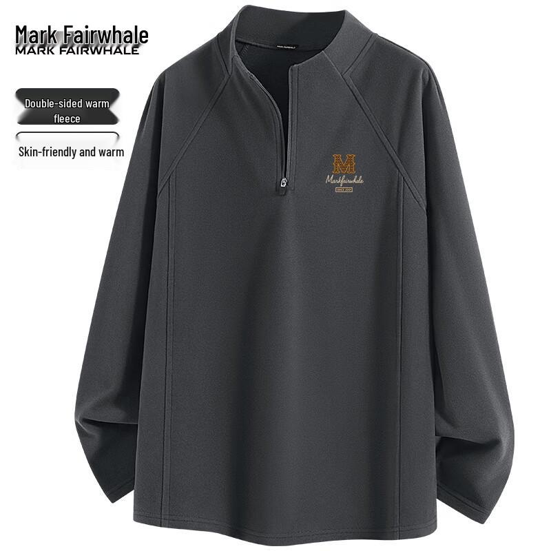 

Mark Fairwhale Men s Thermal Half-Zip Stand-Collar Long Sleeve Tee M