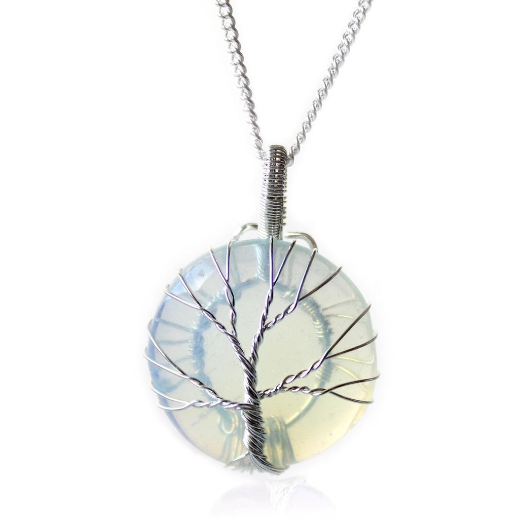 Opalite Tree of Life Pendant Necklace