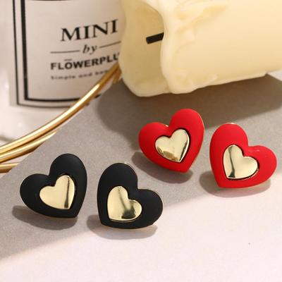 Double Love Earrings Women Fashion Trend Personality Jewelry Earrings Party Accessories