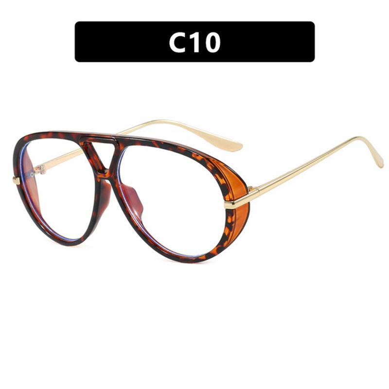 

Large Frame Pilot Style Fashion Eyeglasses - Frog-Eye Unique Design New Model Personalized Myopia Glasses Customize леопардовый