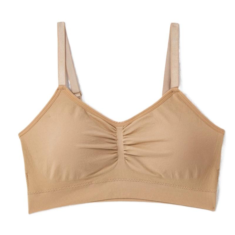 Sutiã esportivo feminino DE Cup Plus sem costura, sem aro de aço, camada única, respirável e confortável
