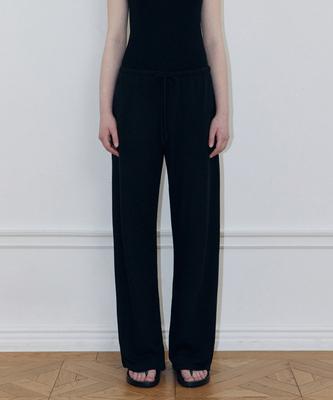 LADY VOLUME Lea Ribbed Pants (Black)