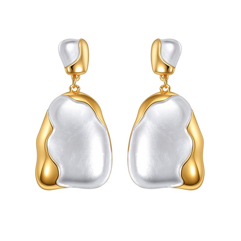 Xiaohongshu Top-Selling Geometric Enamel Color Block Earrings: Fashionable High-End Stainless Steel Jewelry for New Year