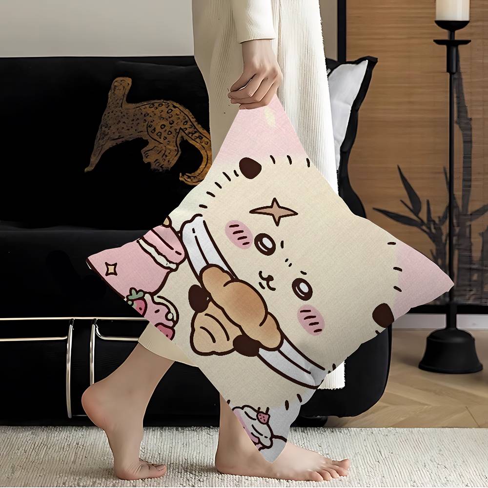 RRakko Cartoon Office Cushion Pillowcase Car Cushion CoverXCM Lumbar Pillowcase Sofa Pillowcover