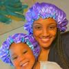Woman Fashion Bonnets and Satin Hair Wraps Double Layer Bonnet Custom Color Sleeping Silk Bonnets