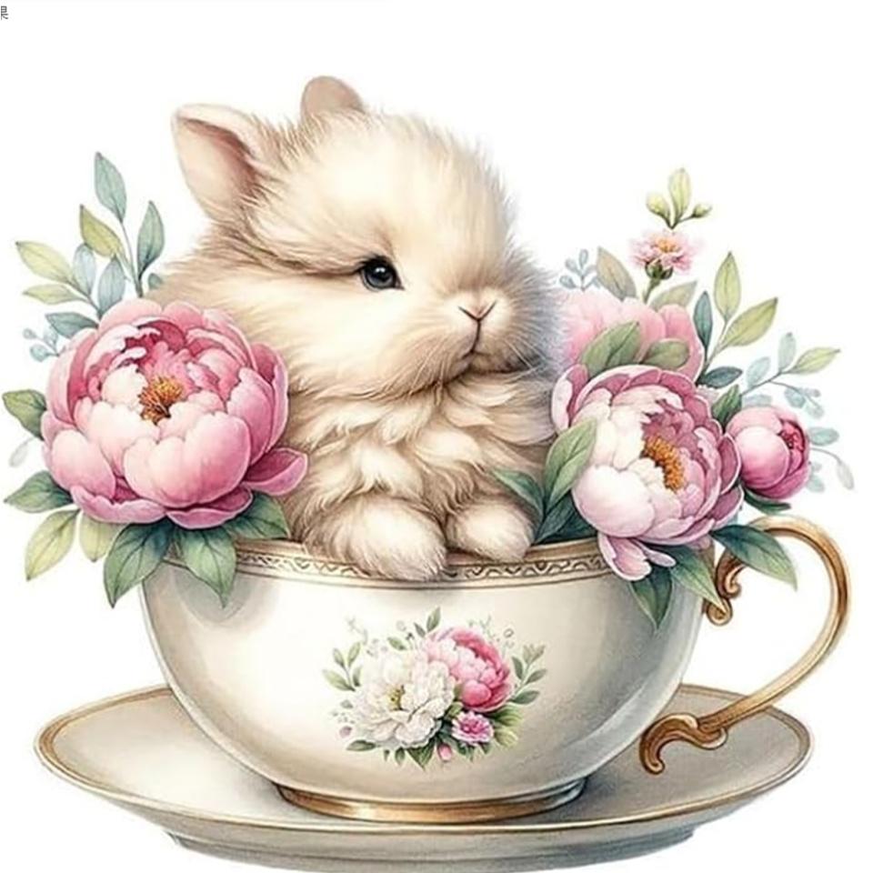 

5D DIY алмазная роспись набор красочный цветок чашка для чая ручная вышивка крестом мечта чайник роза 2024 новый декор подарки Full Round 50x50CM