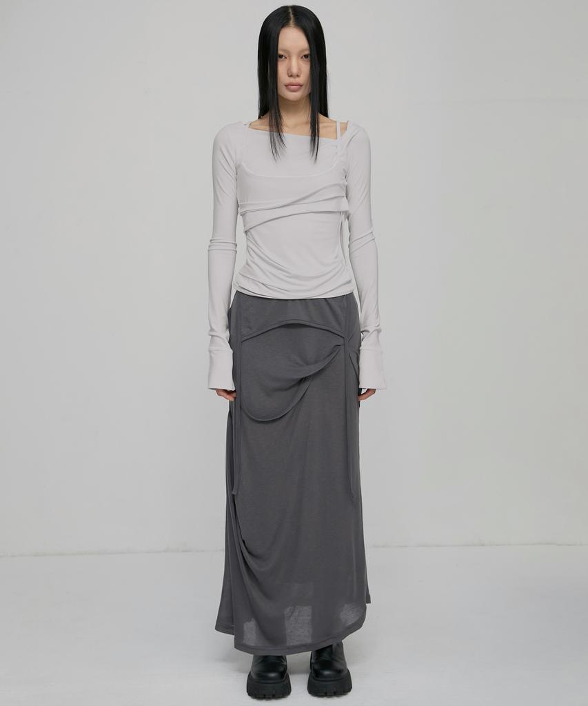 Peulleeoeob Layered Bustier Long Sleeve (Fl-105_Cloud White)