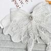 Delicate White Multi-Layer Handmade Beaded Three-Dimensional Bow Cloth Sticker Lace Decoration Diy Accessories