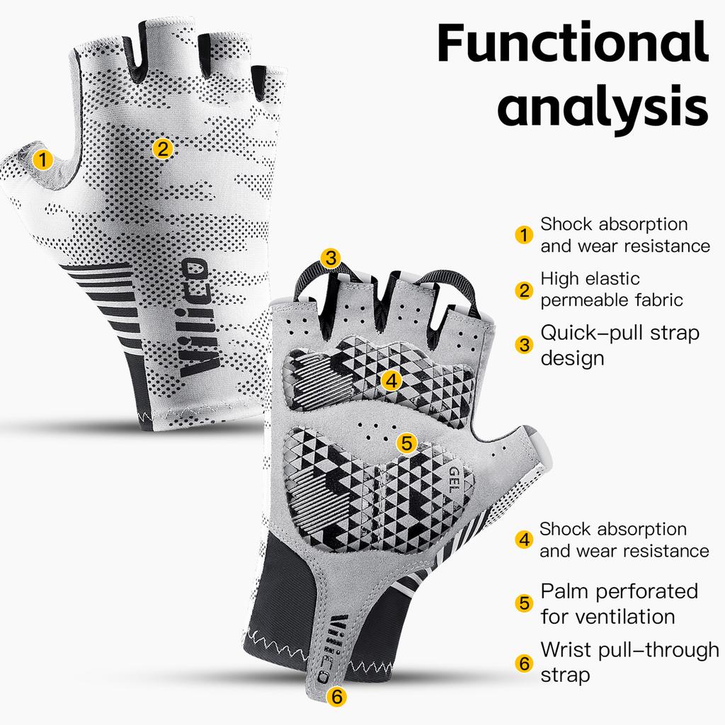Breathable Fingerless Cycling Gloves for Women Men Summer Spring Gym Yoga Fitness Non Slip Sport Bicycle Gloves