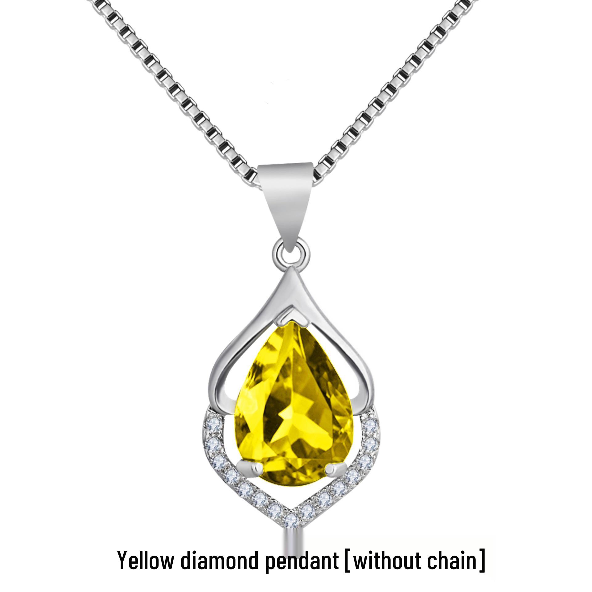 

Корейское серебряное ожерелье с аметистом в форме капли на ключицу