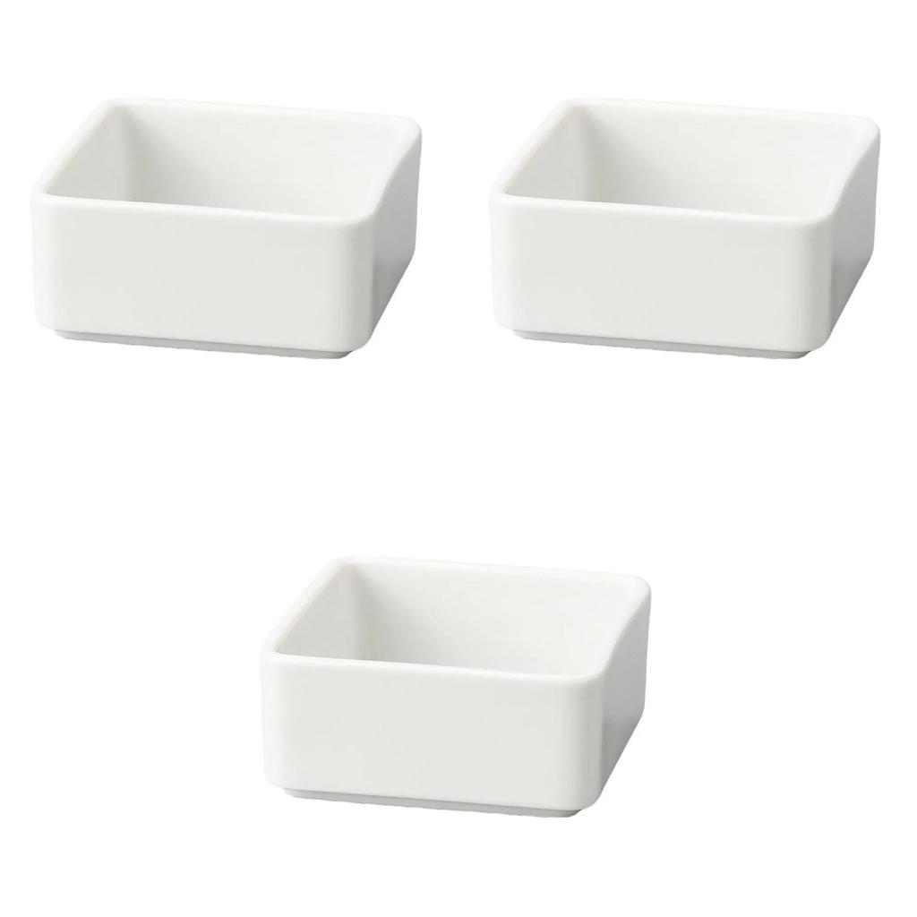 Set of 3 White Tea Bag Boxes [8.2 X 8.2 X 3.5 Cm]  Western-style Tableware, Ceramic, Made In Japan, Setomonohonpo