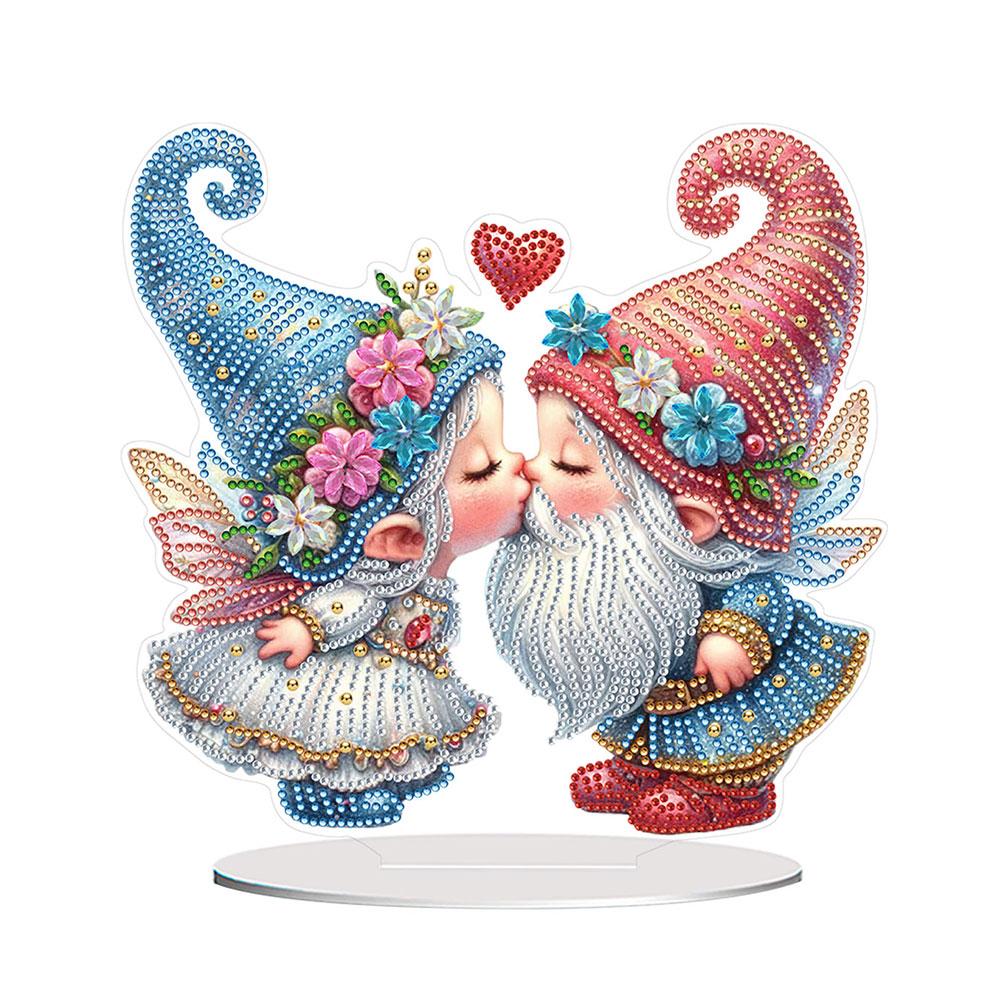 5D DIY Romantic Valentines Day Diamond Tabletop Decor Cat Rose Dog Rose Small Flower Bed Rose Hot Air Balloon Tabletop Decor