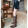 Fashionable Minimalist Long Boots Mid Heel Inner Heightening Winter Women's Boots Wide Tube High Tube Boots Versatile Style