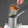Stainless Steel Kitchen Deep Frying Pot With Strainer Basket Tong Chicken Fried Pan Strainer Cooking Tools