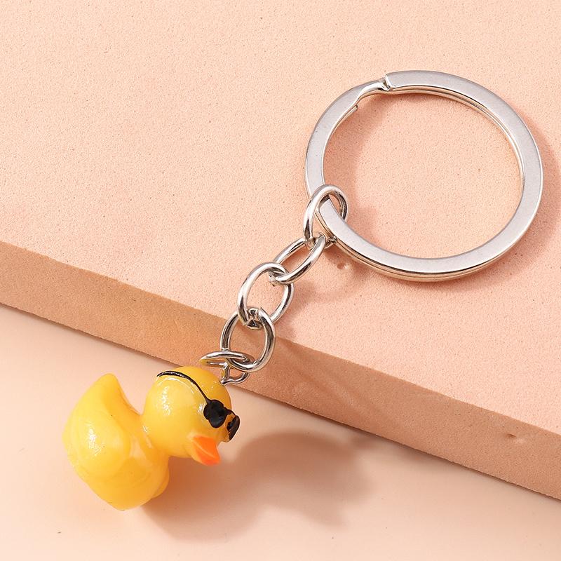 Cute Resin Cartoon 3D Elephant Keychain Animal Keyrings Pendants for Car Key Holder Handbag Decor Jewelry Gifts