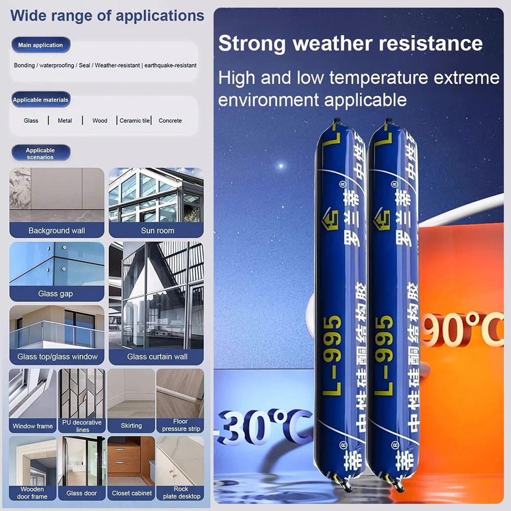 1Pcs Silicone Structural Adhesive 750g Neutral Sealant for Window Door Gap Roof Leak Repair