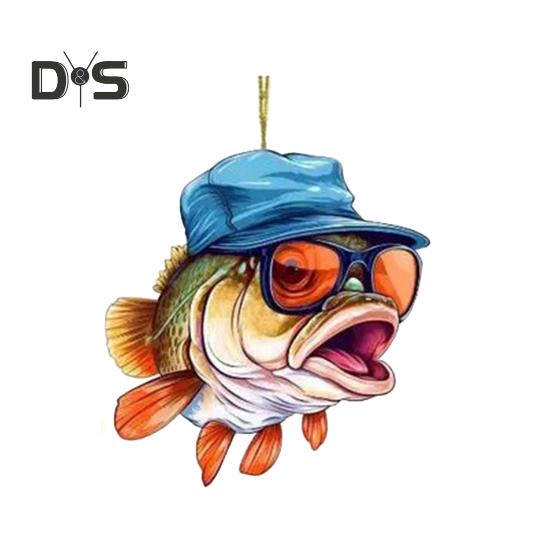 1/6Pcs Automobile Pendants Decorative Cartoon Fish Design with Lanyard Easy to Hang Rearview Mirror Hanging Ornaments