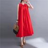 New Summer Plus-size Retro Sleeveless Mid-length Dress for Women