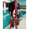 2023 New Men's Clothing Set Summer Outfit 3D Printed Tshirt Shorts 2 Pieces Oversized Tracksuit Casual Love Eagle Sportwear Suit