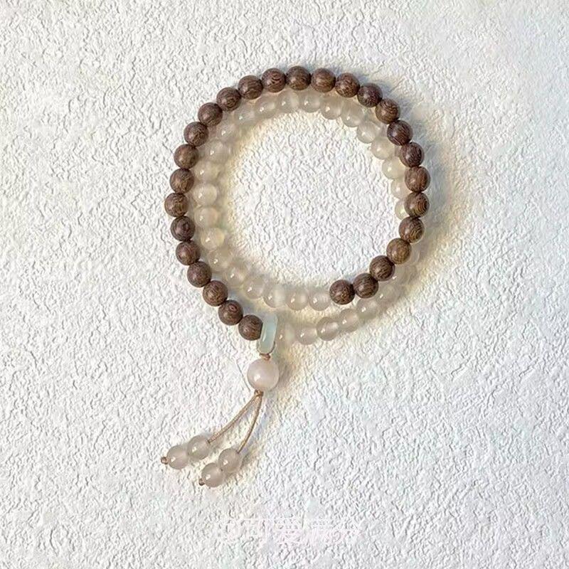 Retro Chinese Cat's Eye Stone Bracelet: Elegant Women's Beaded Jewelry