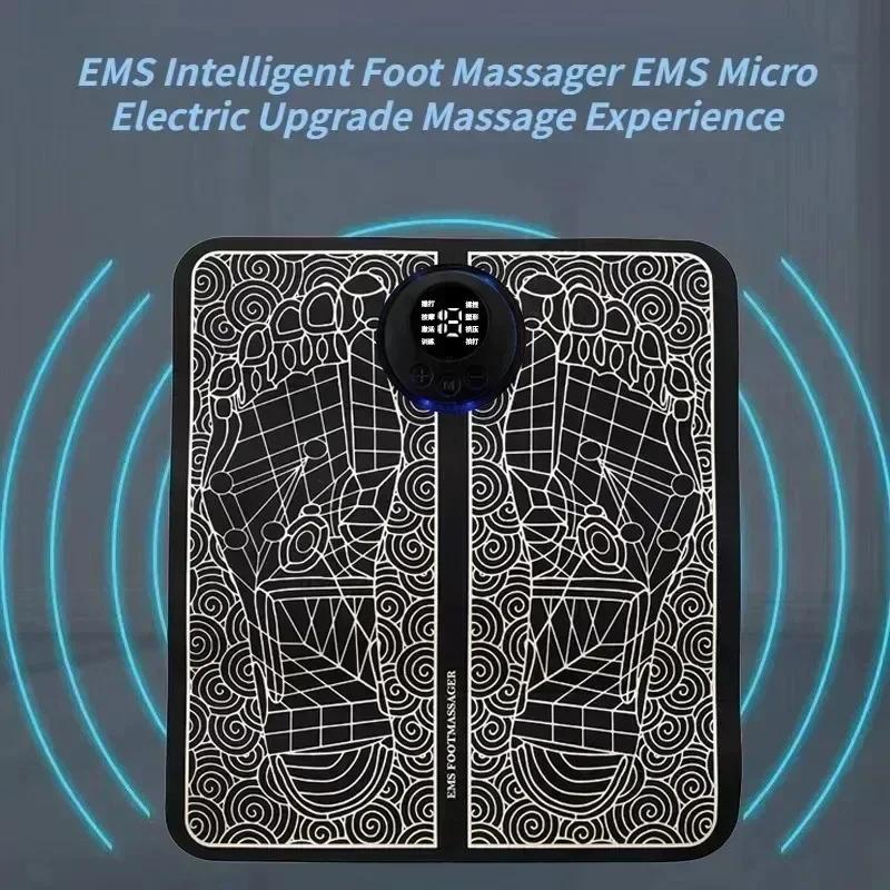 Electric EMS Foot Massager Pad Electrical Muscle Stimulation Foot Massager USB Charging Portable Feet Acupoints Massage Mat