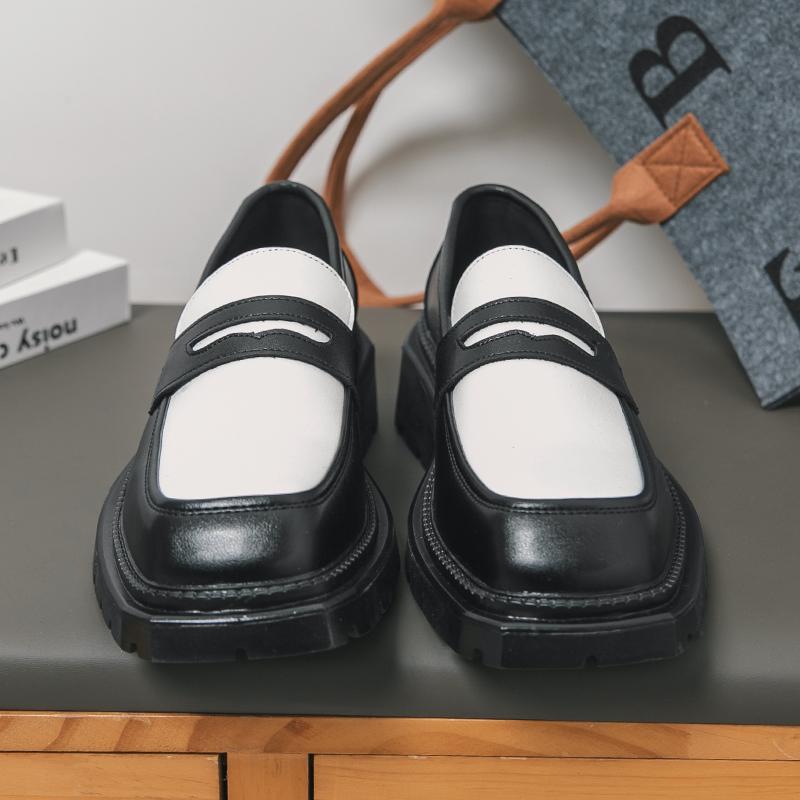 Size 38-45 Classic Men Loafers British Casual Comfortable Fashionable Thick Soled Leather Shoes Men Business Office Formal Shoes