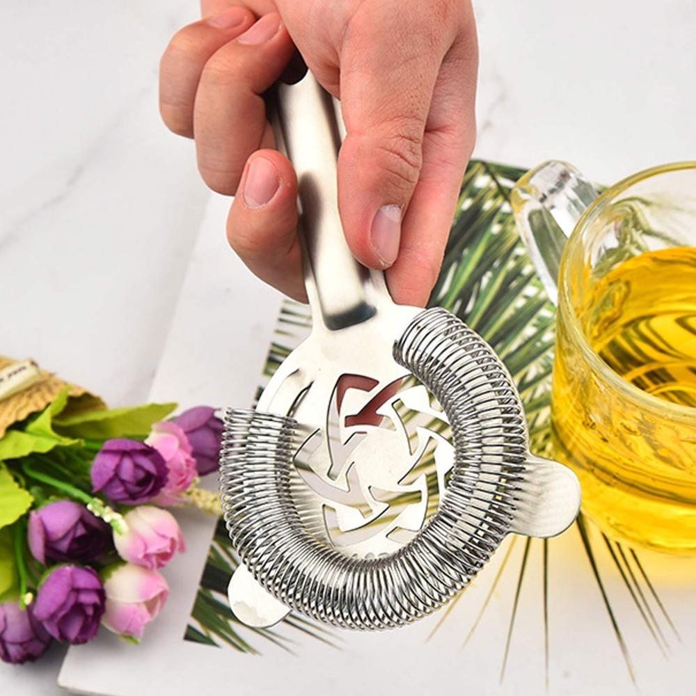 Stainless Steel Ice Strainer Silver Bar Ice Filter Essential Cocktail Strainer Bartender
