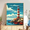 5d DIY Diamond Painting Cross Stitch Lighthouse Scenery Diamond Embroidery Mosaic Full Round Drill Home Decor