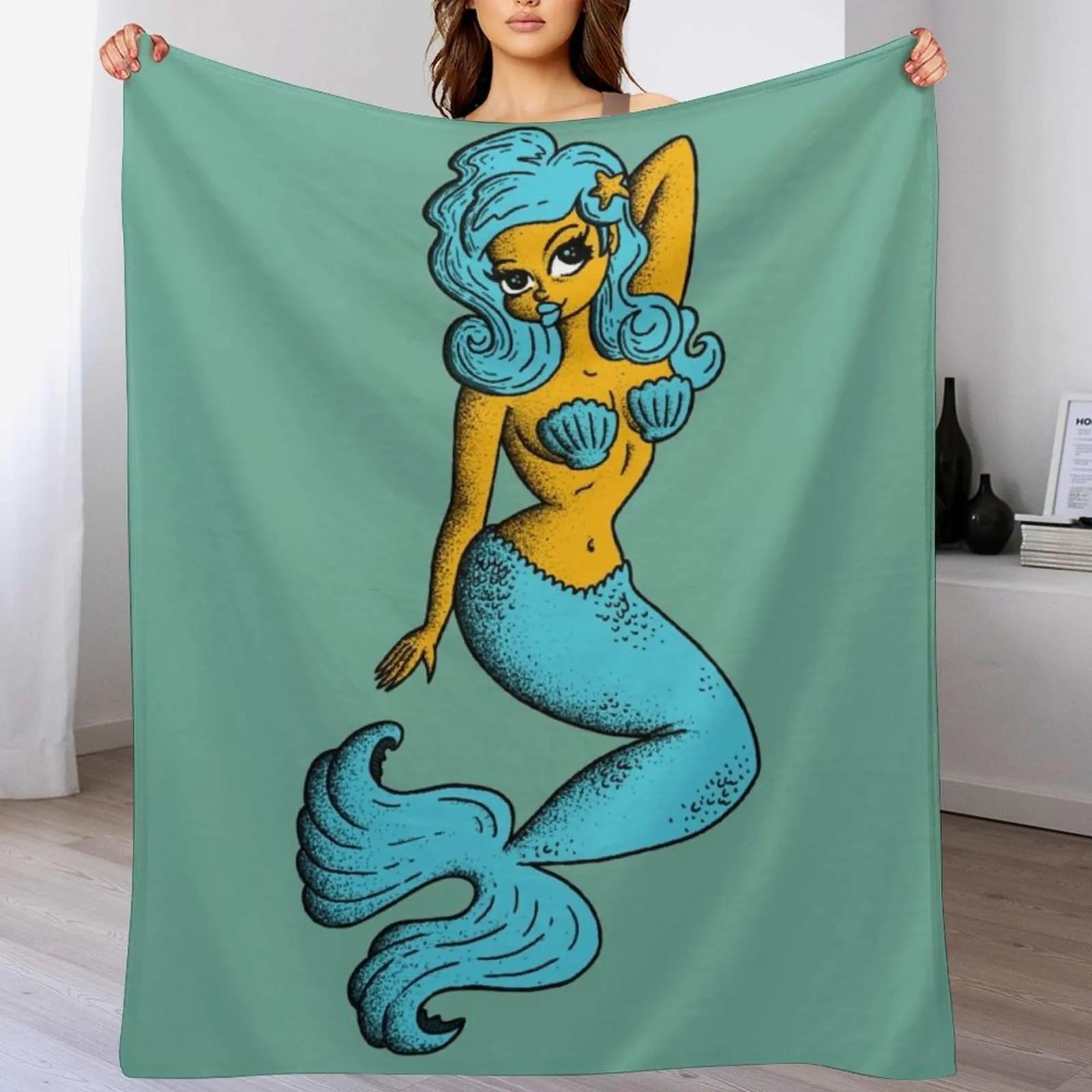 

Mermaid Throw Blanket Fluffy Cozy Throw Blanket for Home Decor 102x76cm(40x30in)