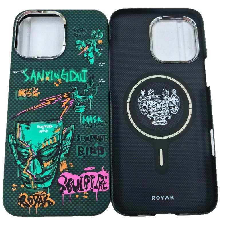 17th Gen Kevlar Magnetic Phone Case IPhone 16 Pro Max 15 14 Carbon Fiber Slim Protective Cover