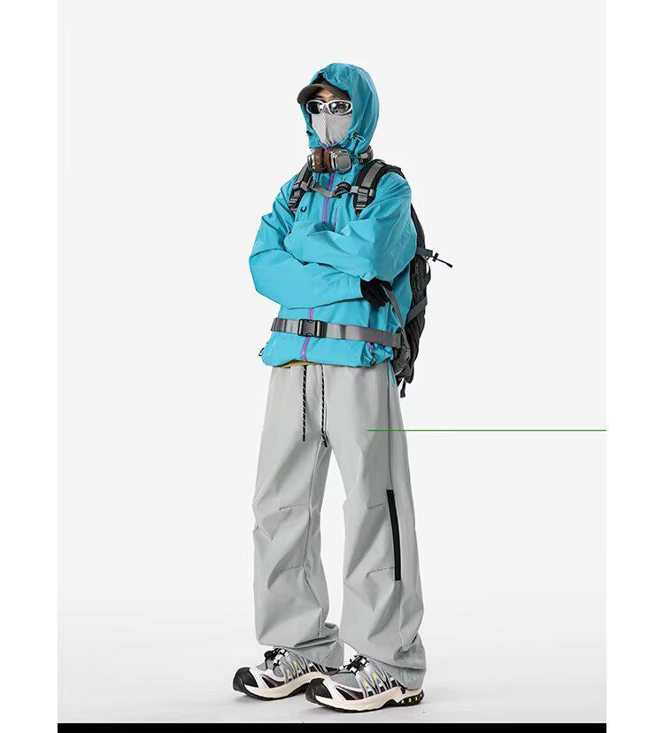 Czarne Spodnie Storm 2026: Unisex Odzież Robocza Outdoor, Wodoodporna, Prosta Nogawka, Idealna na Wędrówki Wiosną/Jesienią i do Codziennego Użytku