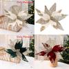 Simulated Flower Pendant With Sequins Design Christmas Home Decoration Prop For Holiday Decor And Diy Wreaths